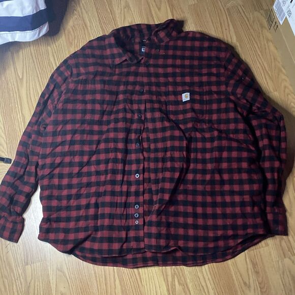 Carhartt Women's Rugged Flex 2XL Midweight Flannel Long Sleeve Plaid Shirt - Picture 1 of 4